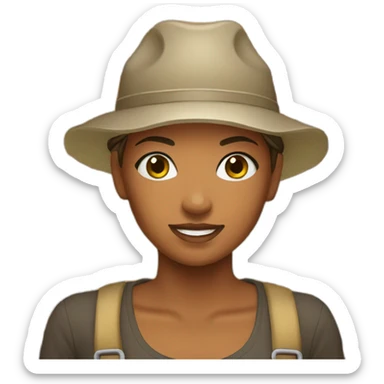 young woman farmer with wheat sticker