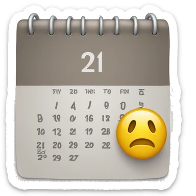 Calender with date February 21 sticker