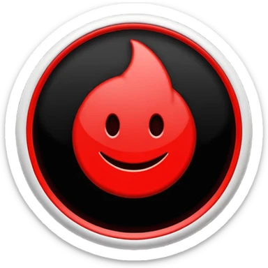 Círculo totalmente negro, adentro del círculo un símbolo de encendido y apagado en color blanco a un lado del símbolo la letra N el color rojo sticker