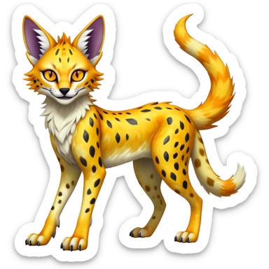 Epic Edgy Colorful ethereal eldritch Sergal-Serval-Fionbri sticker