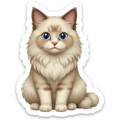 Ragdoll cat sitting full body sticker