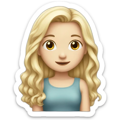 A shy white girl with a lot of heart sticker