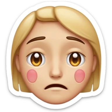 so like a sad face 🥺 and mix of this☺️ and this😔, like someone is sad because you ignore them but they have that cute smiley face with watery but not watery eyes and you cant say no to them, but make it classic emoji not woman or man emoji sticker