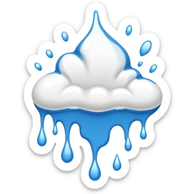 A glossy white paint splash sticker