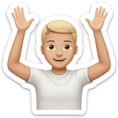 person raising both arms spread further apart sticker