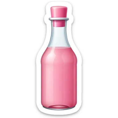 Pink bottle sitting on the countertop sticker