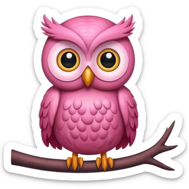 pink owl sticker