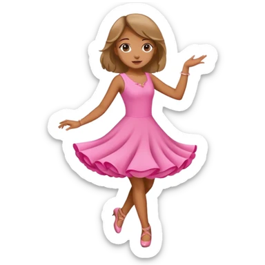 dance girl pink kids sticker