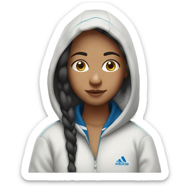 Girl with a big nose wearing an adidas hoodie  sticker