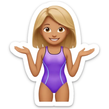 A cartoon girl in swimsuit sticker