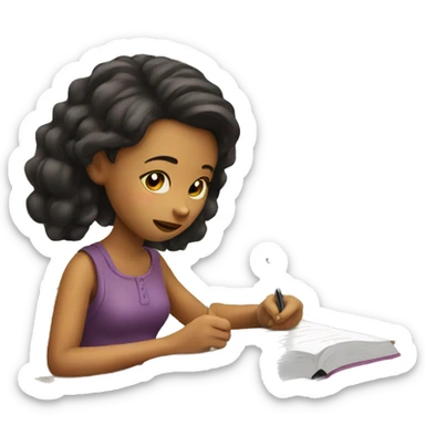 Girl writing in her journal  sticker