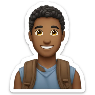 Young man smiling with latín skin sticker