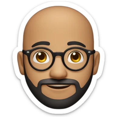 indian guy with round glasses with fair skin with straight hair with round fully circular glasses black eyes black hair with very short beard sticker