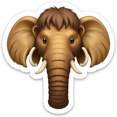 mammoth head only, large tusks sticker