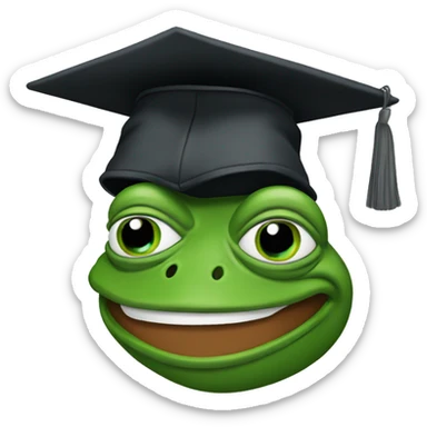 graduate pepe frog head sticker