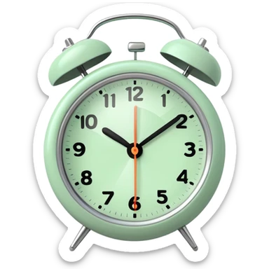 a pastel green alarm clock sticker