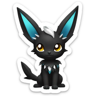Dark Black Cute Punk Kawaii Eeveelution-Cute-Pokémon-fusion full body sticker