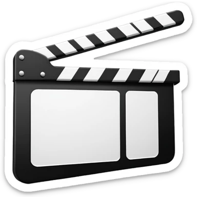 ultra simplified movie clapper, just two rectangles and a line, stripped of all details, pure geometric abstraction sticker