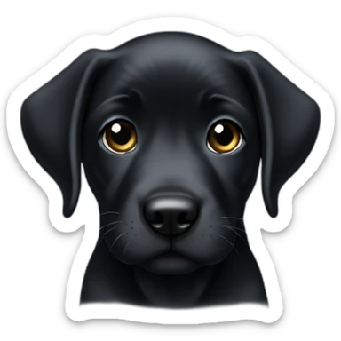 A very cute black labarador puppy with grey eyes sticker