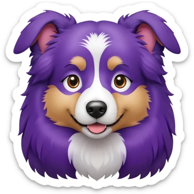 Purple dog collie sticker