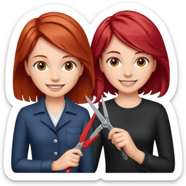 two girls sisscoring  sticker