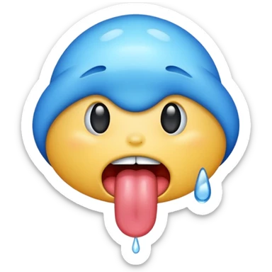 coloreaza limba din emoji ul asta: 👅 cu albastru sticker