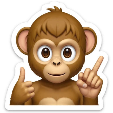 Monkey showing middle finger an saya fuck off in anime style sticker