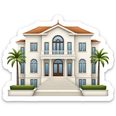 white 3 floor modern luxurious villa sticker