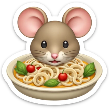 Mouse fertada dish of food sticker