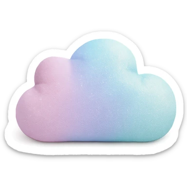 sparkly pastel cloud-shaped pillow sticker