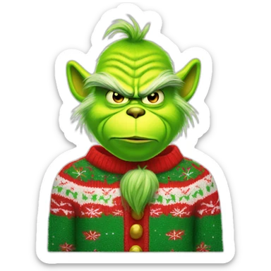 grinch in an ugly sweater sticker