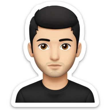 Zayn Malik with black hair and shirt sticker