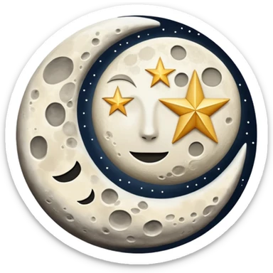 Symbole sobre lune avec une étoile algerie sticker