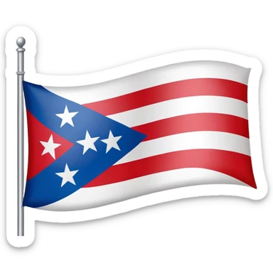 black and white puerto rico flag sticker