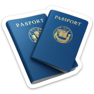 blue passport document sticker