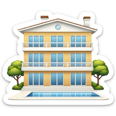 white 3 floor luxurious villa sticker