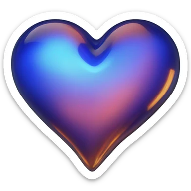 Neon glass cobalt heart  sticker