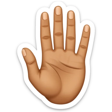 Really can't you follow instructions, I said Hand with 3 straight fingers and one bent towards the palm (the 3rd finger) should be 4 fingers and a thumb with the 3rd finger obviously cured intowards the palm sticker