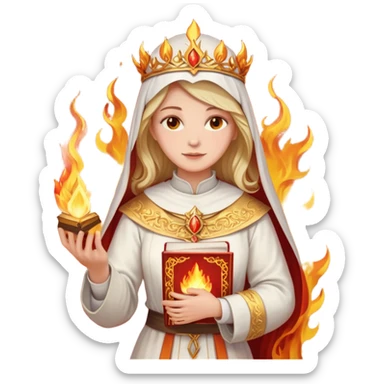 dnd cleric holding a holy book on fire sticker