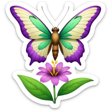 La la mañana se alegra entre flores y praderas ve avanzar mariposa bella y majestuosa entre colibrís sticker