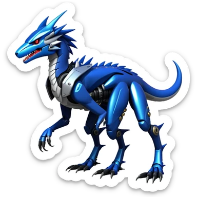 Edgy Futuristic Mechanical Sergal-raptor-nargacuga-vernid, full body sticker