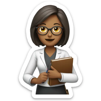 Teacher woman with a book and a pointer  sticker