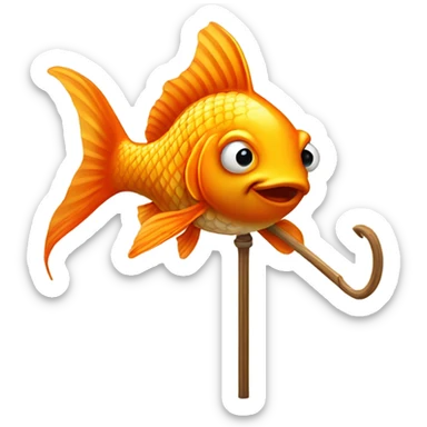 Goldfish with a cane sticker