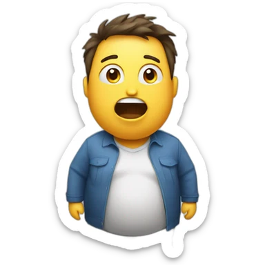 Obesity in a surprised person sticker
