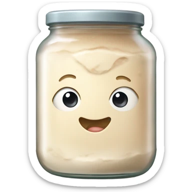 bubbly sourdough starter in glass jar sticker