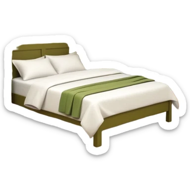 organized bedroom, plants around, olive green walls, wood bed and closet sticker