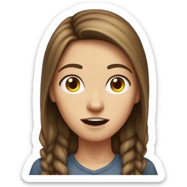 Brown haired white girl mad with steam coming out of her ears sticker