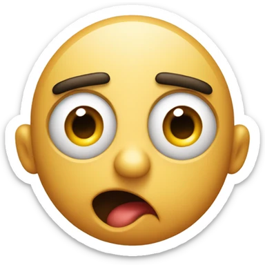 Shocked emoji with wide eyes, open mouth, and raised eyebrows, expressing extreme surprise sticker