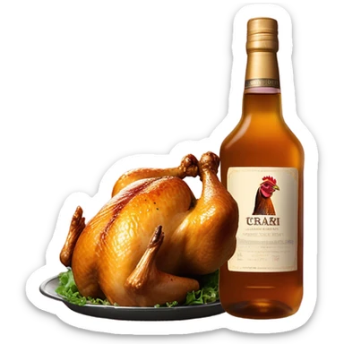 Kentucky embodiment, chicken, horses, Burbon  sticker