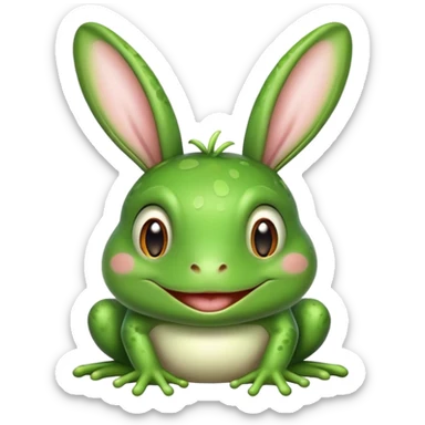 Frog w bunny ears sticker